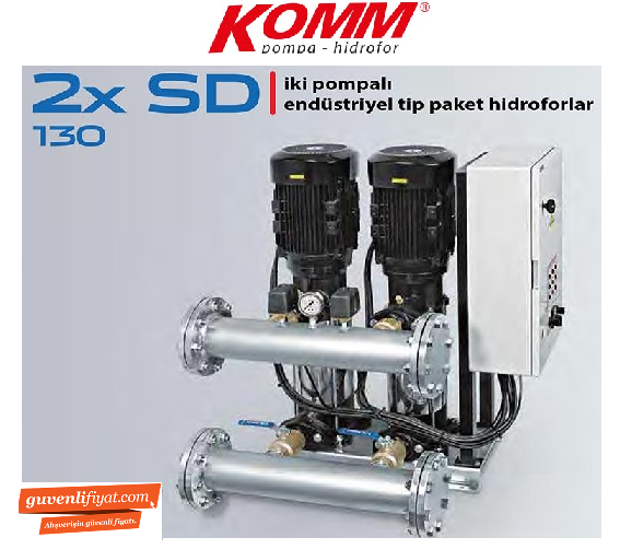 STAR 2 SD 130/4 T 2x5.5 HP 380V İKİ POMPALI PAKET HİDROFOR