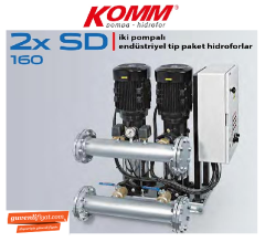 STAR 2 SD 160/4 T 2x7.5 HP 380V İKİ POMPALI PAKET HİDROFOR