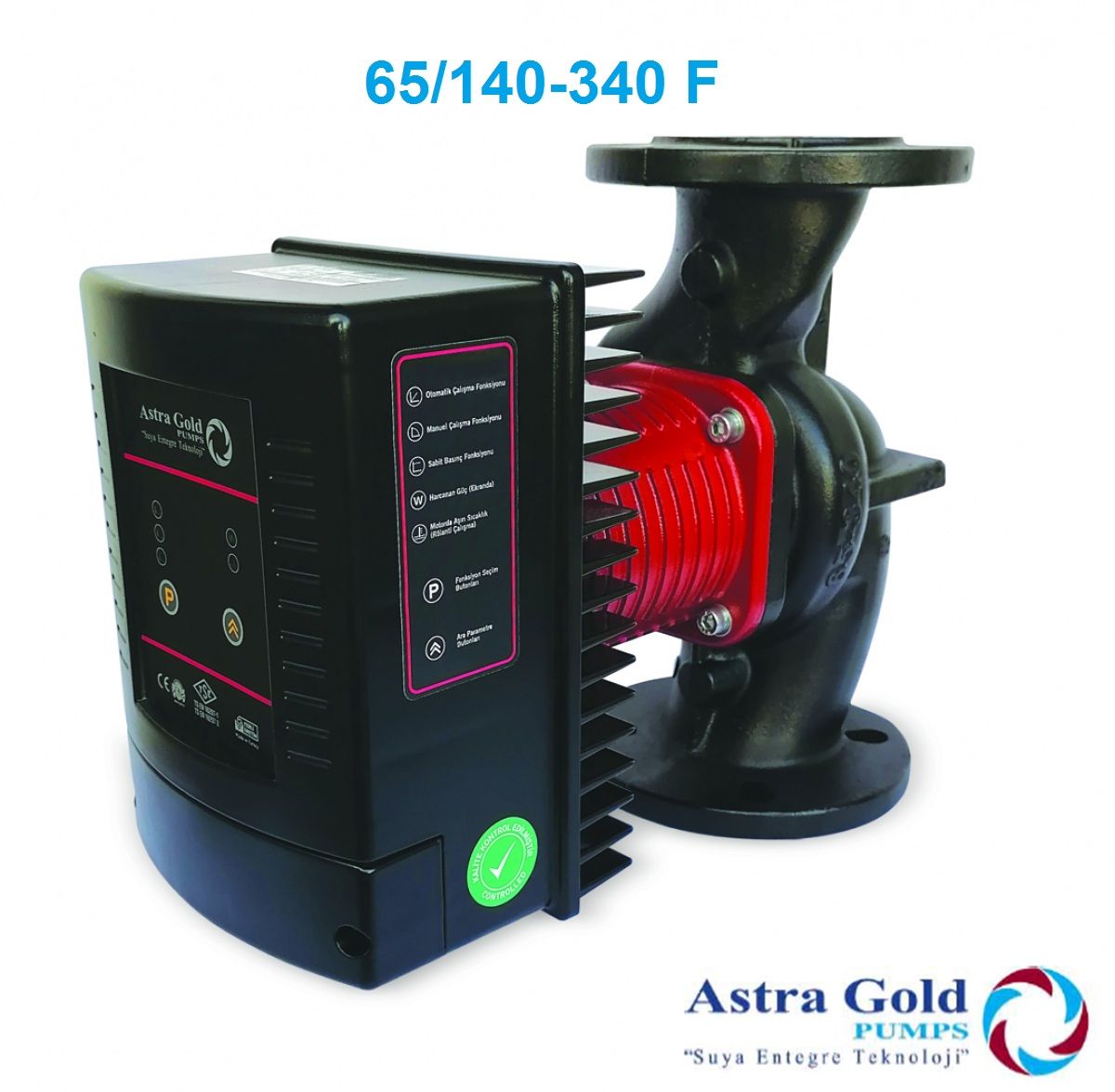 Astra Gold 65/140-340 F  DN 65 Frekans Kontrollü Sabit Mıknatıslı Flanşlı Tip Sirkülasyon Pompası