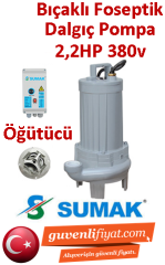 SUMAK SBRT 20/2 P 2.2Hp 380v Bıçaklı Foseptik Dalgıç Pompa (parçalayıcılı)