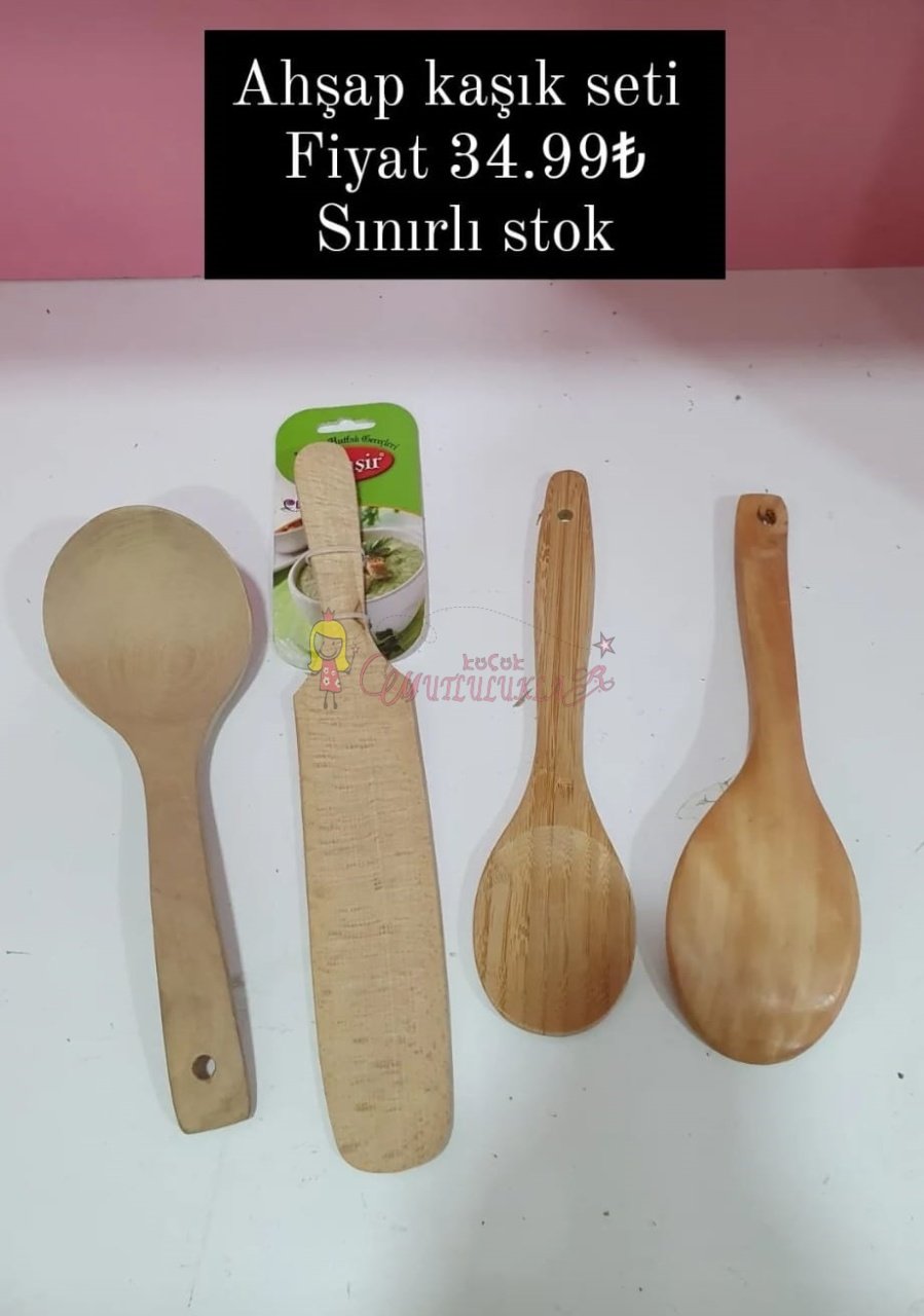 AHŞAP KAŞIK SETİ 4 PARÇA