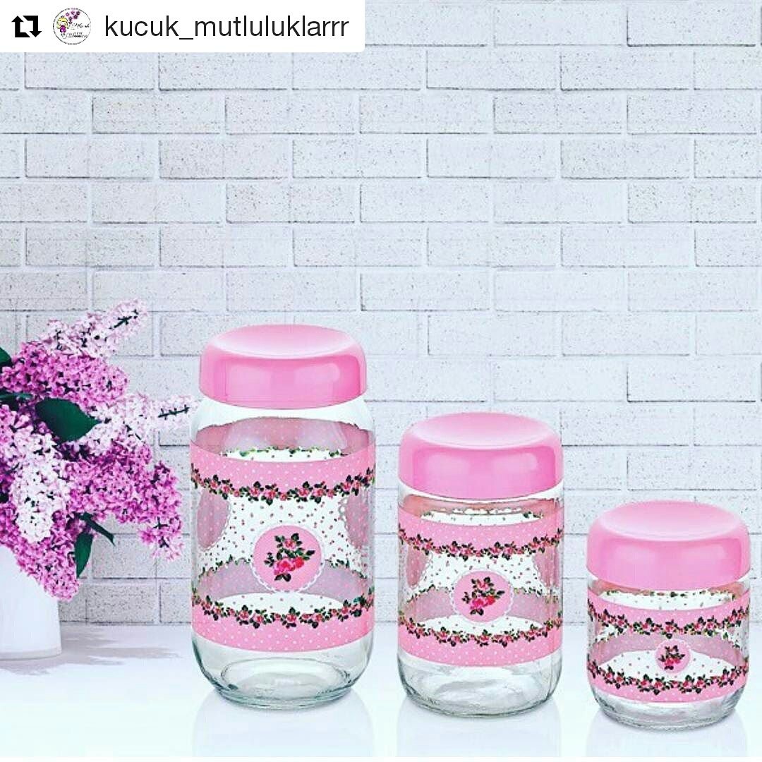3LÜ GÜL DESENLİ KAVANOZ SET