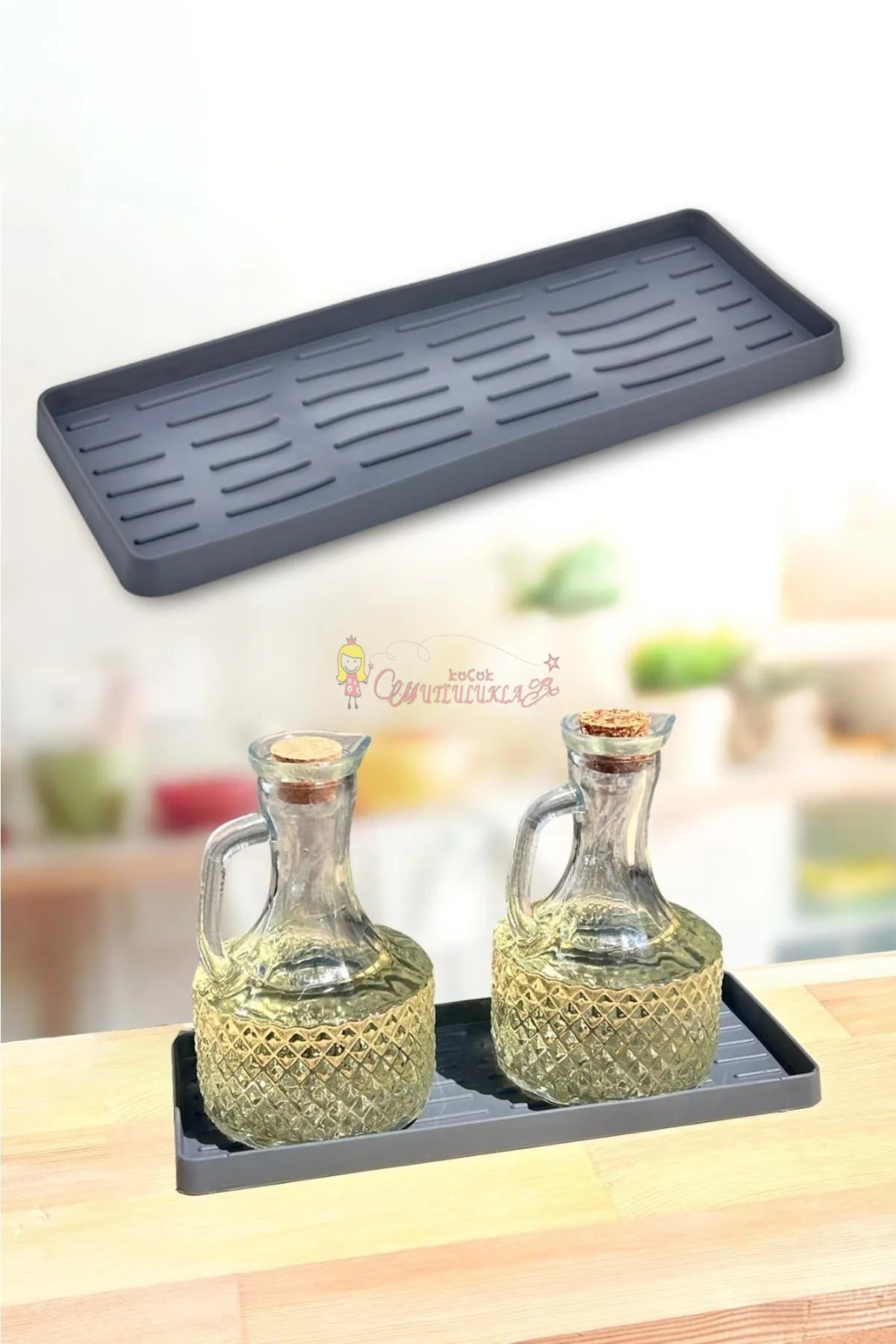 Silikon Sabunluk Organizer Mat Çok Amaçlı Yağdanlık Altlığı Sunumluk Sıvı Sabun Standı
