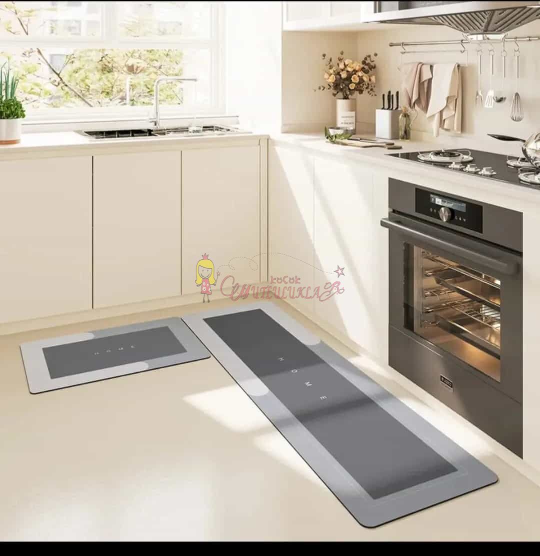 Büyük Boy Dikdörtgen Uzun HOME yazılı Sihirli Paspas