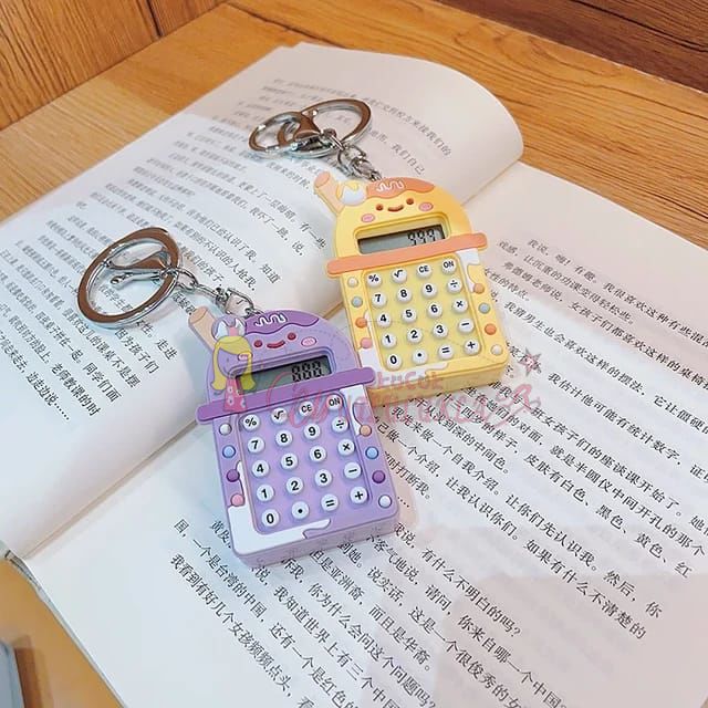 8 Haneli Ekran Anahtarlık Kawaii Taşınabilir Hesap Makinesi