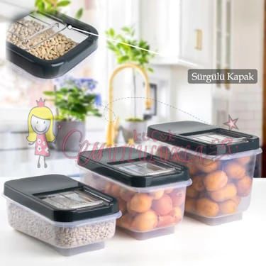 Soft Chef Multi Box 5+7,5+10 Lt 3lü Saklama Kabı Krem /Antrasit