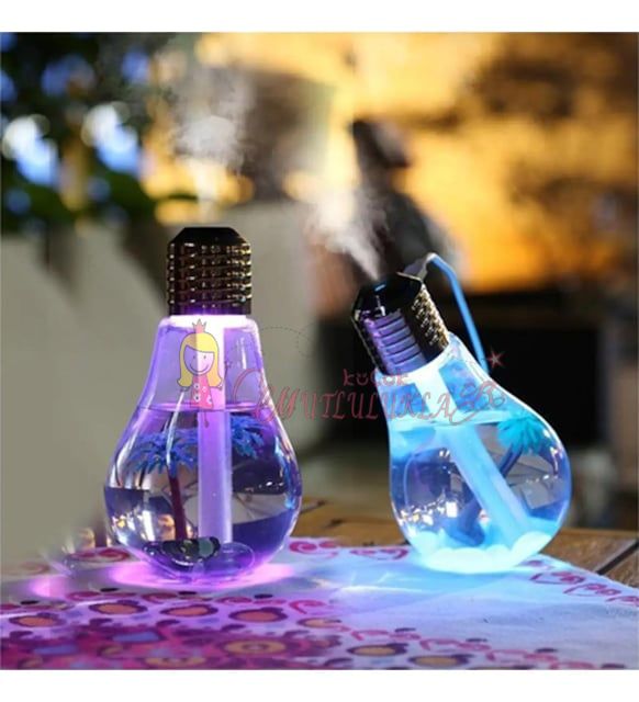Ampul Şeklinde Led Işıklı Hava Nemlendirici Buhar Makinesi