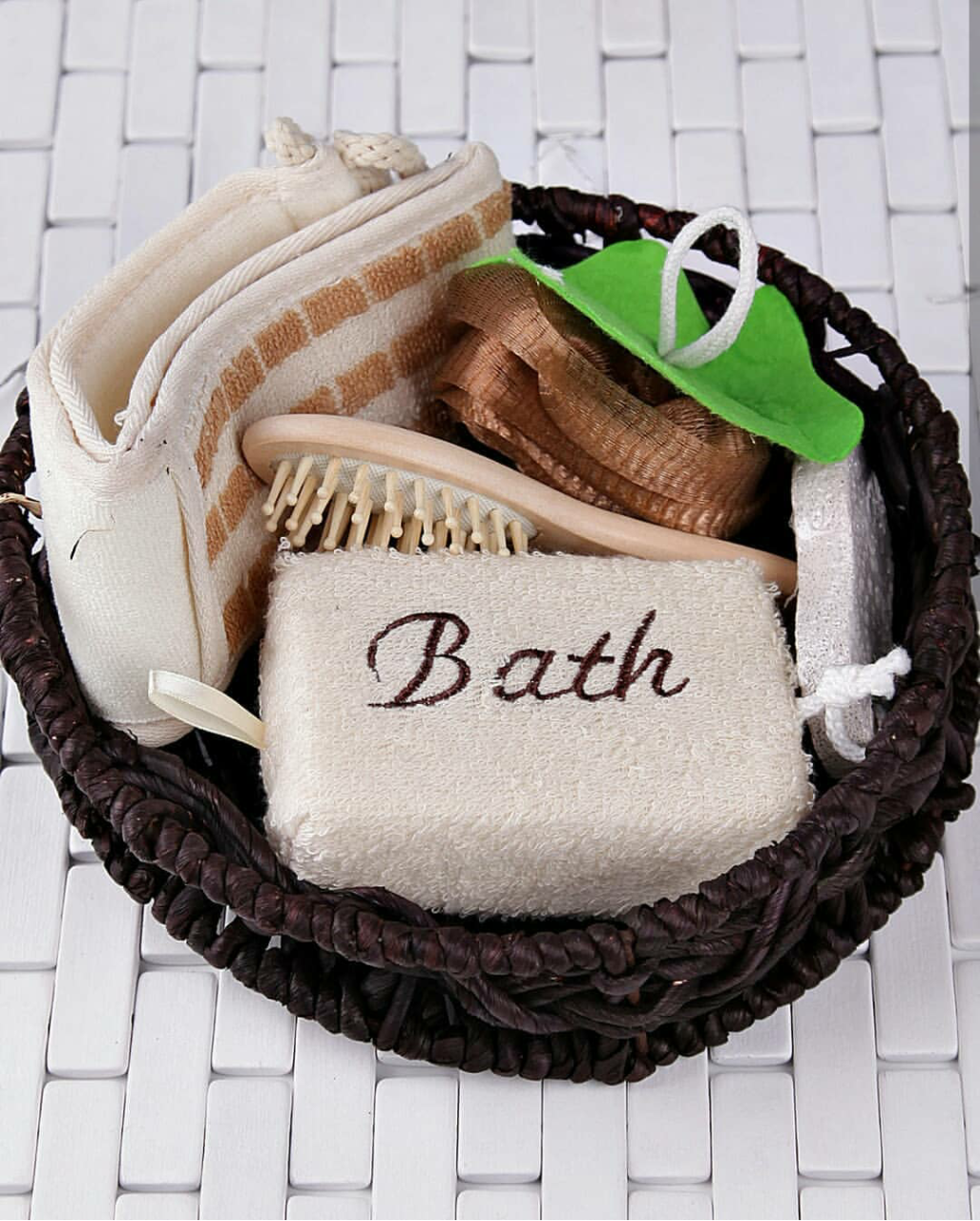 HASIR YUVARLAK SEPETTE BANYO SETİ