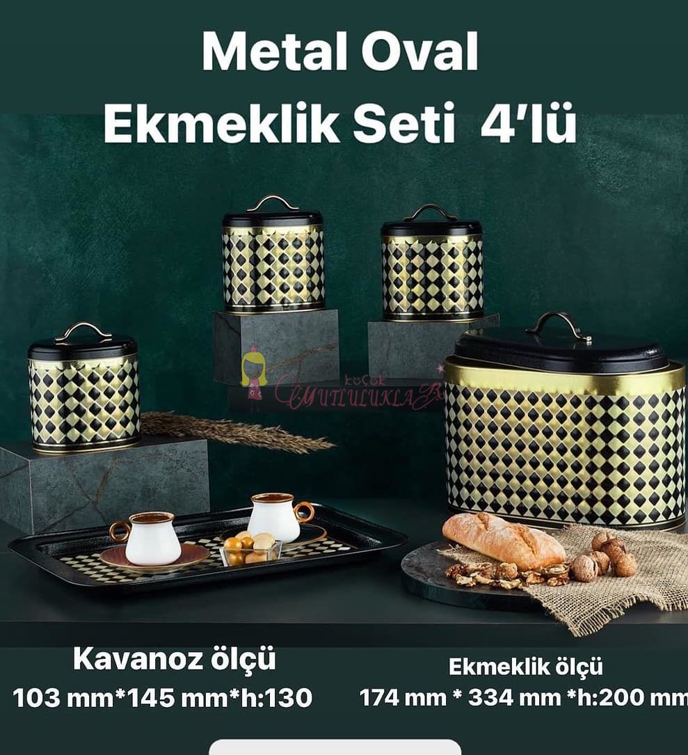 METAL OVAL EKMEKLİK SET 4LÜ