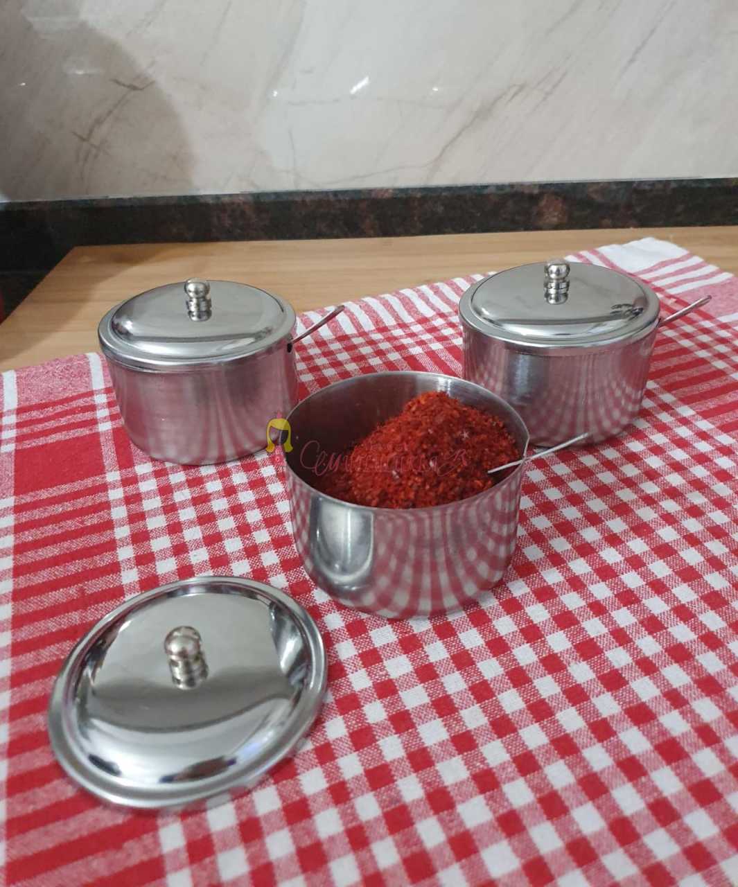 Kaşıklı Çelik Kapaklı Baharatlık