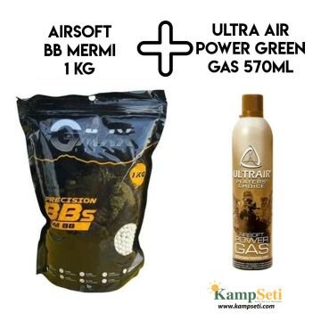Airsoft BB Mermi 0.20 Gr + Asg Ultra Air Power Green Gas 570ML