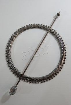 perde tokası demir swarovski taşlı füme - 8586 (a 12)