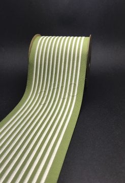 bordür kurdela şerit jakarlı bordür(3.5 mt top)  kumaş bordür 100175 V5 Yeşil zemin üzeri Beyaz