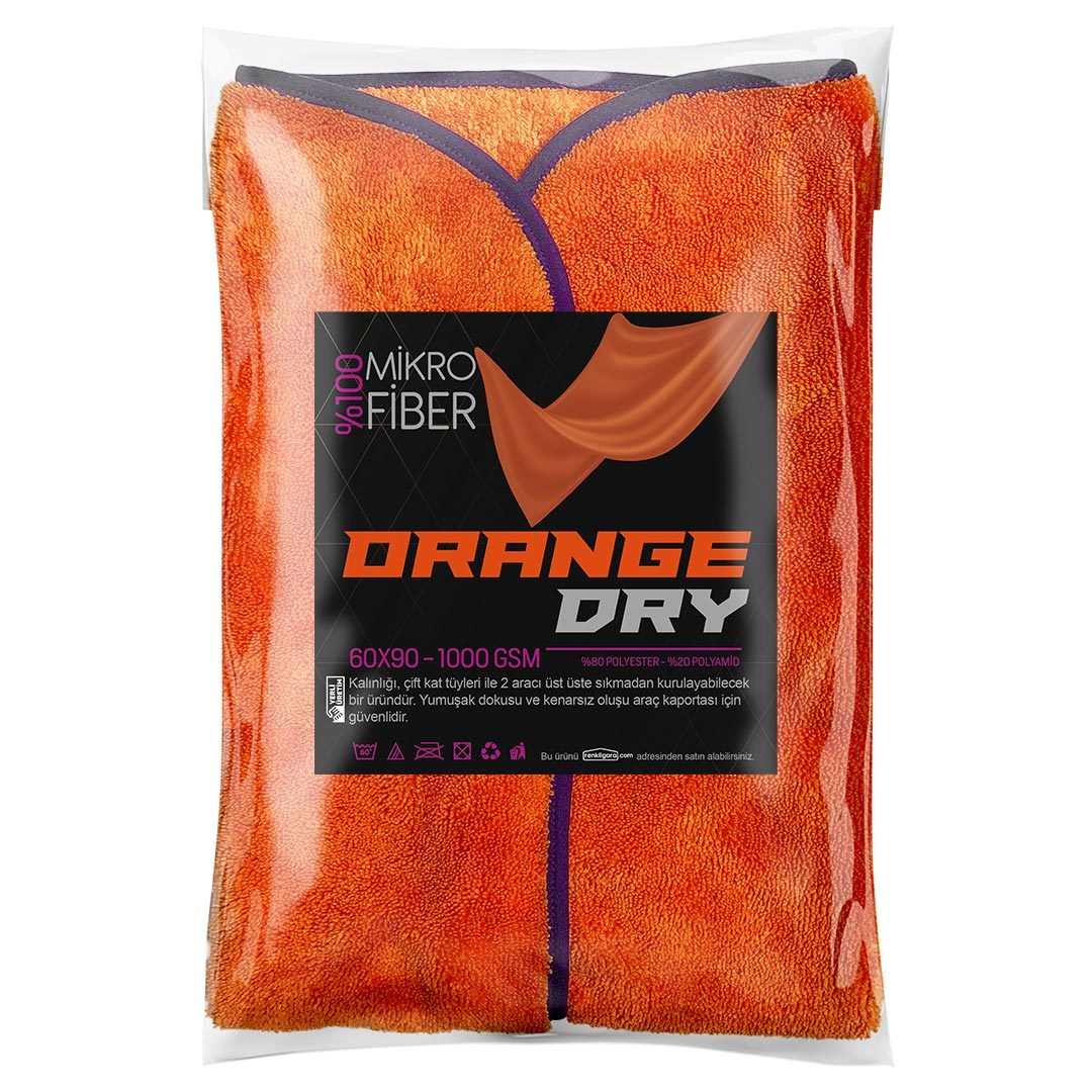 ORANGE DRY MİKROFİBER OTO KURULAMA HAVLUSU