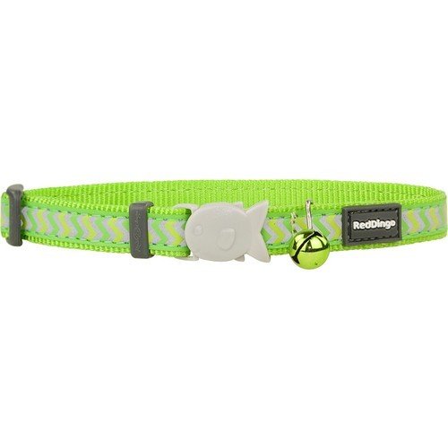 Reddingo Fosforlu Ziggy Desenli Lime Kedi Boyun Tasması 12 mm