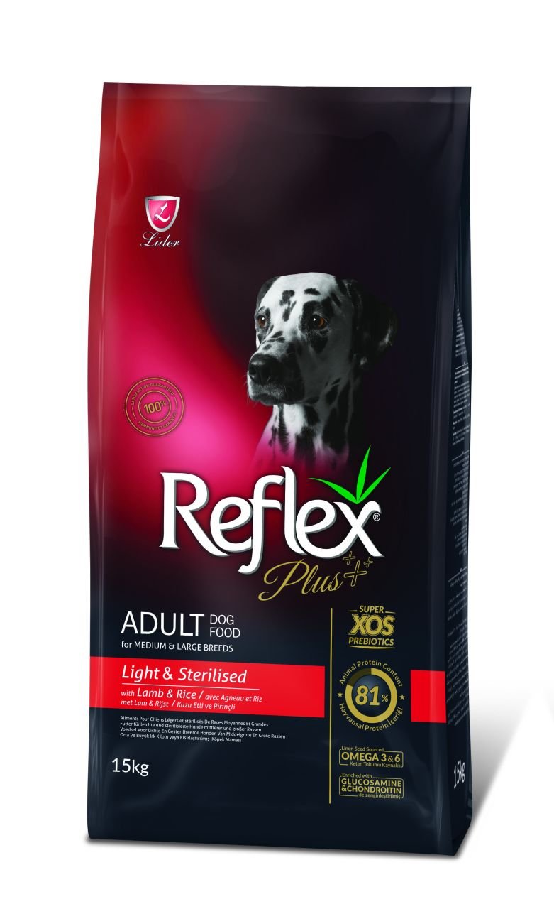 Reflex Plus Kuzu Etli Light Sterilised Kısır Köpek Maması 15 Kg.