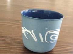 El Yapımı Kahve Fincanı-Mavi