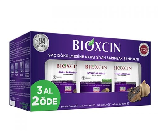 Bioxcin Saç Dökülmesine Karşı Siyah Sarımsak Şampuanı 300 ml | 3 al 2 öde