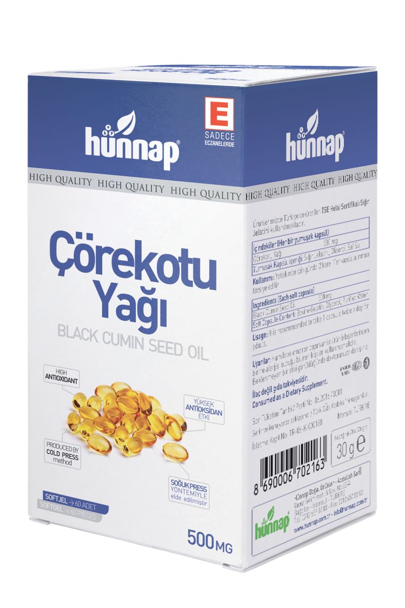 Hünnap Çörekotu Yağı 60 Kapsül