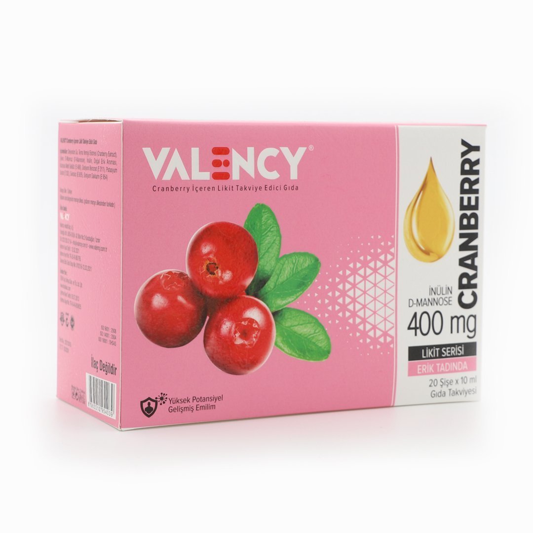 Valency Cranberry Likit 400mg 20 Şişe 10ml