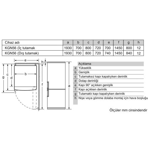 Siemens KG56NAIE0N iQ500 508 LT Buzdolabı 193 x 70 cm Kolay temizlenebilir Inox