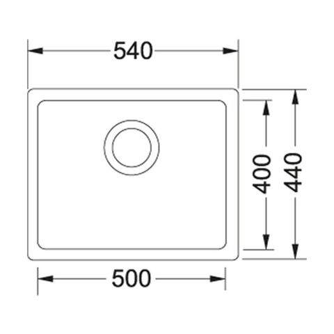 BLACKSTONE PETRA 50X40 CM GRİ TEZGAHALTI GRANİT EVYE