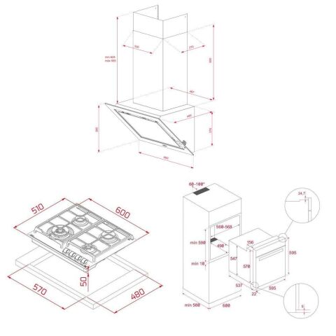 Teka Urban Serisi Gri Set ( HLB 8400 ST - GZC 64320 - DLV 68660 )