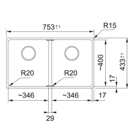 Franke MRG 120-35-35 NERO Tezgahaltı Evye