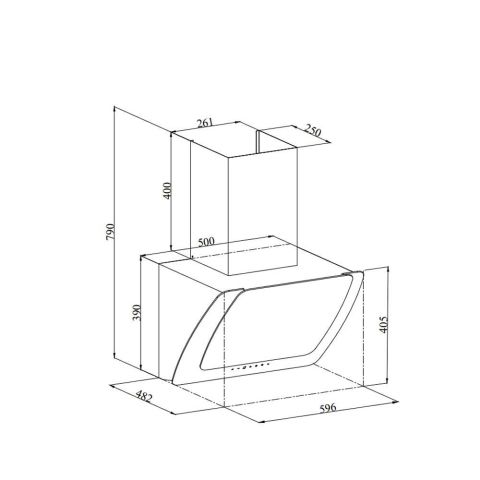 Silverline 3373 Misto Gri 60 cm Davlumbaz