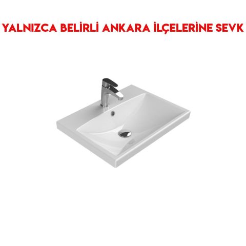 Turkuaz Elite 60x45 cm Etajerli Lavabo