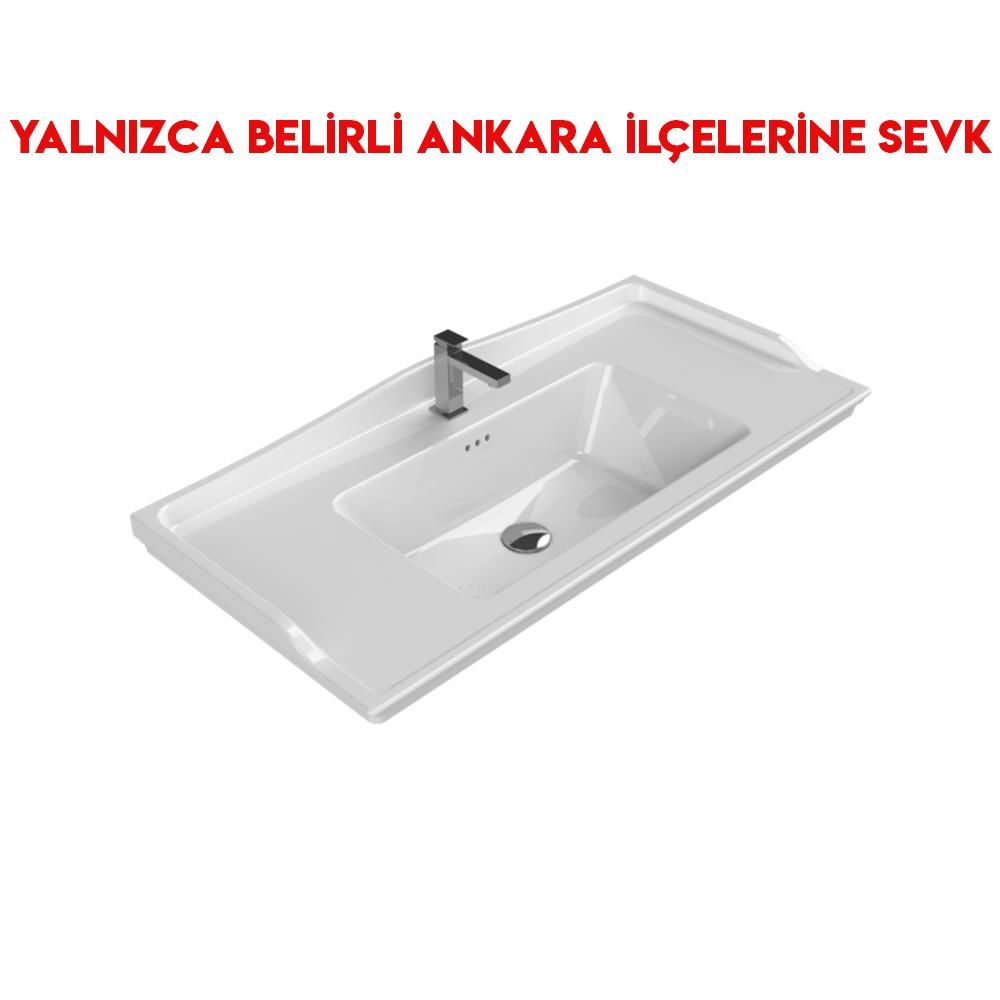 Turkuaz Kapadokya 100x48 cm Etajerli Lavabo