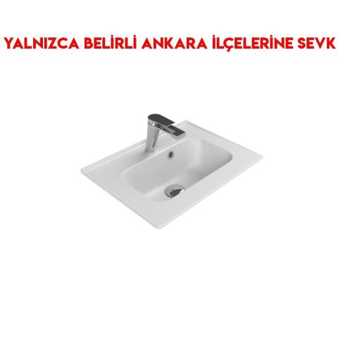 Turkuaz Blue 50x36 cm Etajerli Lavabo