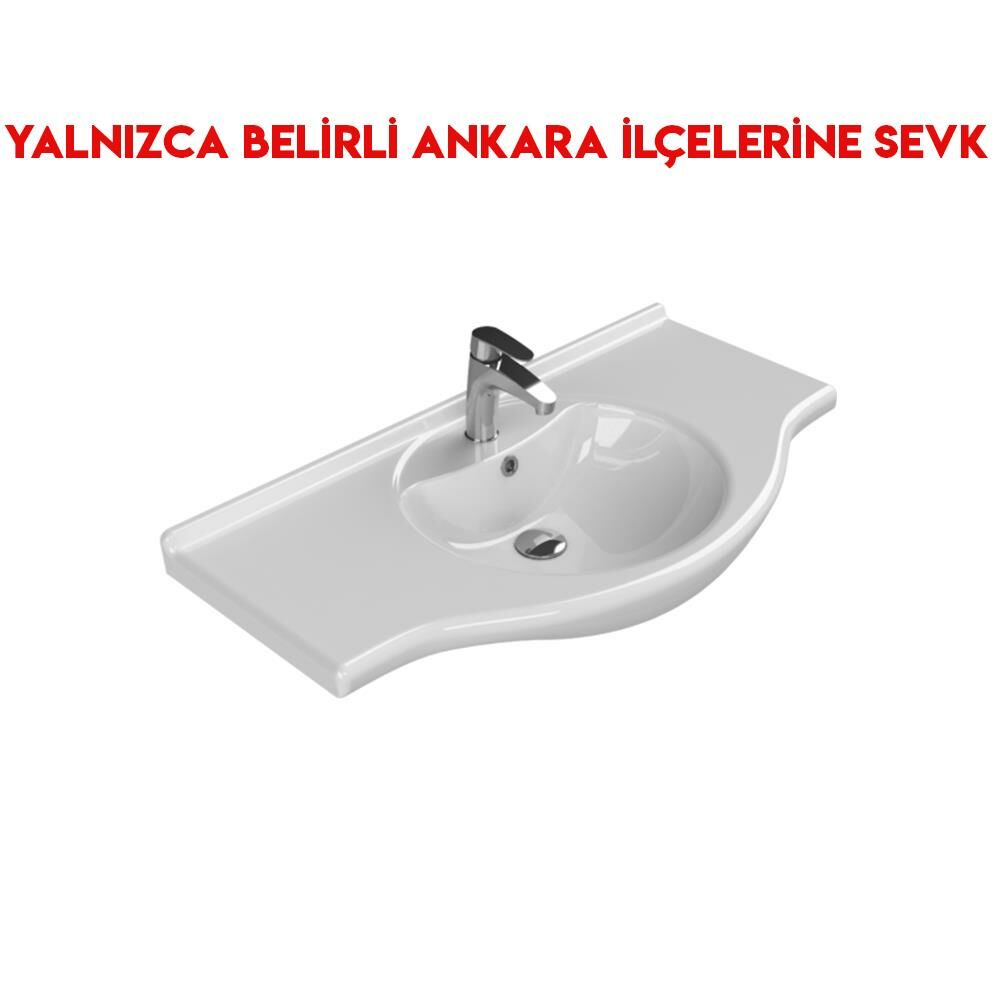 Turkuaz Nil 95x50 cm Etajerli Lavabo