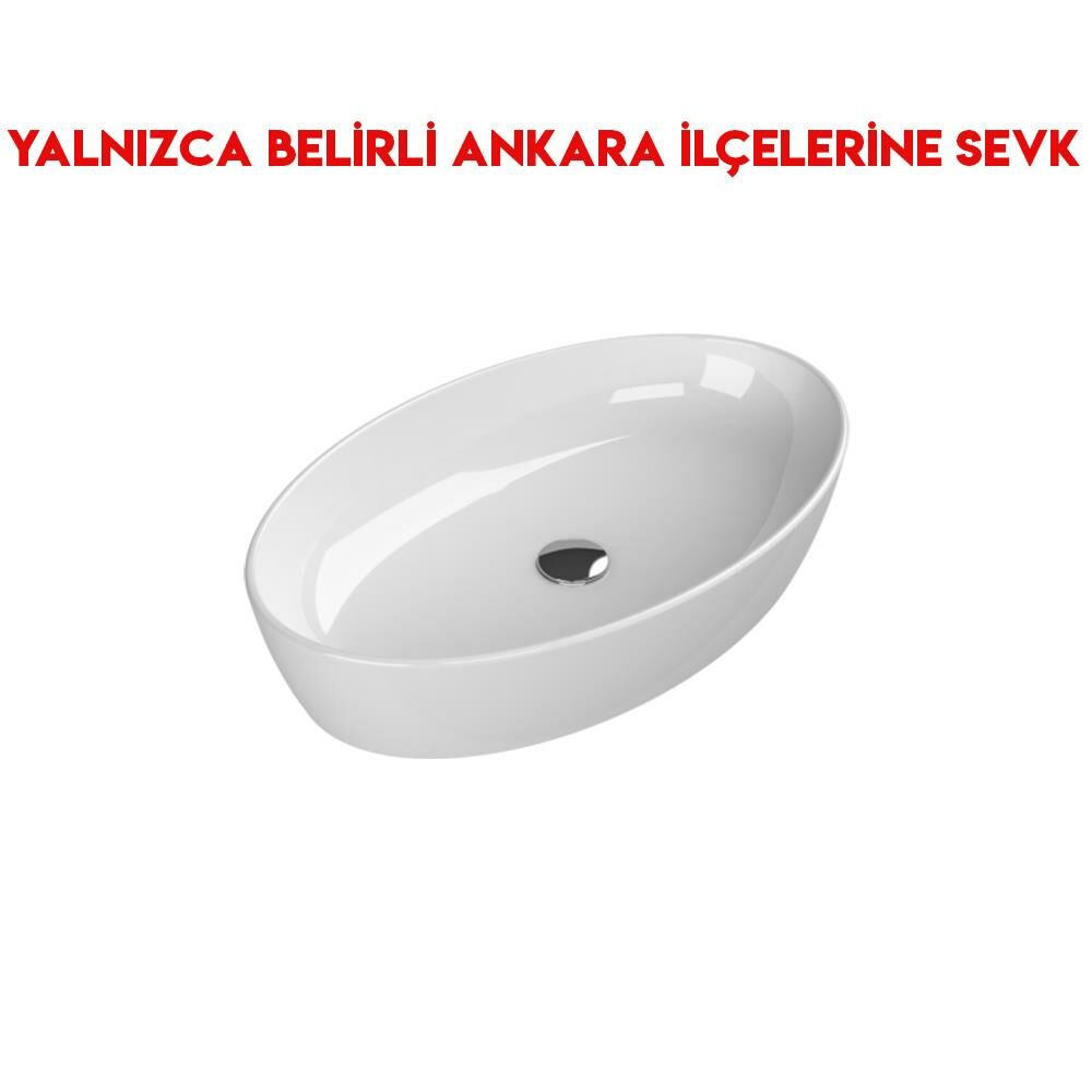 Turkuaz One 67x42 cm Tezgah Üstü Lavabo