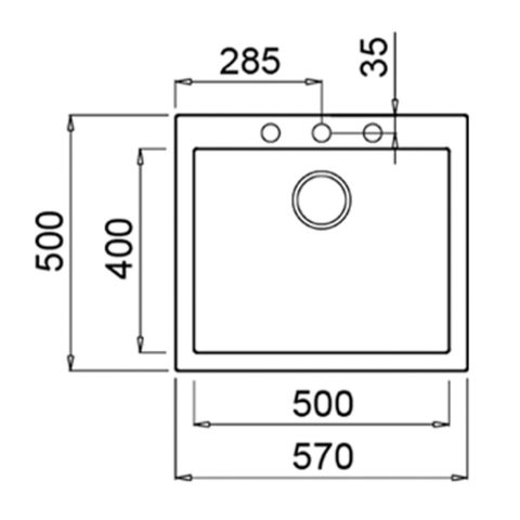 Teka Forsquare 50.40 TG Tezgah Üstü Beyaz Granit Evye