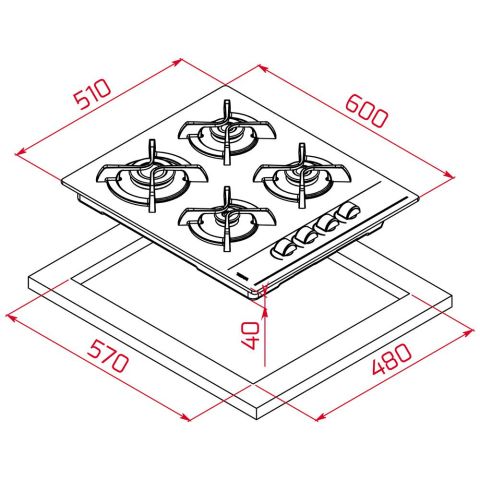 Teka GBC 64002 KBC BK Siyah Ankastre Ocak