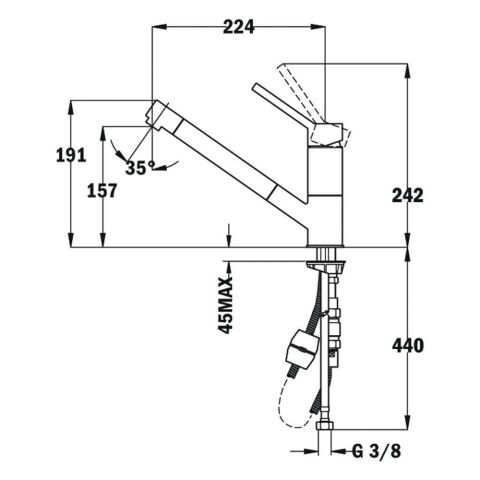 Teka AUK 978 Pullout Krom Spiralli Mutfak Bataryası