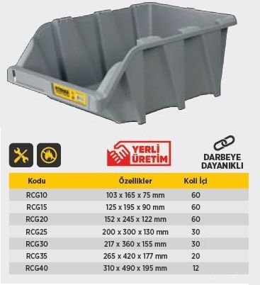 RTR (RCG15) GRİ AVADANLIK (125x195x90mm) (1 Adet)