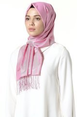 Misiny-%100 Saf İpek Şal-Pembe/Ivory