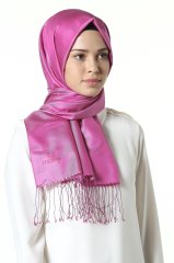 Misiny-%100 Saf İpek Şal-Rose/Pembe