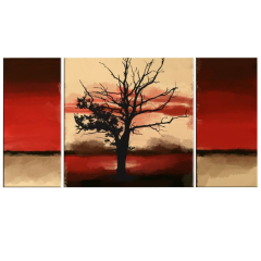 Misiny-Ağaç Yağlı Boya Tablo 007 - 40 x 80 x 2 - 80 x 80 cm