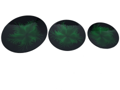 Misiny-El Boyama Yeşil Yuvarlak Tabak Seti -3'lü