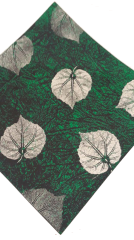 Misiny-Yeşil Yaprak Desen El Boyama Dekoratif Tabak Seti -3'lü