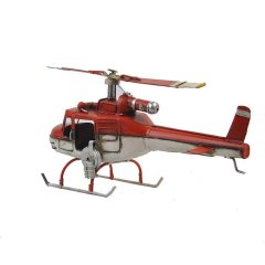 Misiny-Nostaljik Kırmızı Beyaz Metal Helikopter Maketi