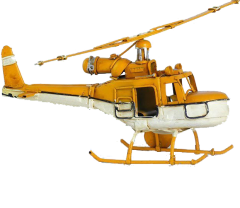 Misiny-Nostaljik Sarı Beyaz Metal Helikopter Maketi