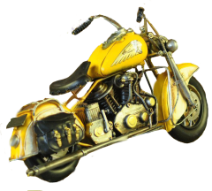Misiny-Nostaljik Sarı Çantalı Metal Motosiklet Maketi