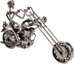 Misiny-Büyük Boy El Yapımı Metal Motosikletli Adam Maketi 002