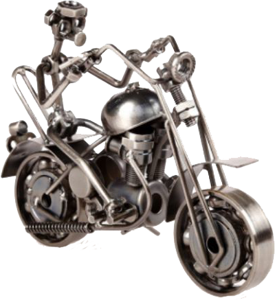 Misiny-El Yapımı Metal Motosikletli Adam Maketi