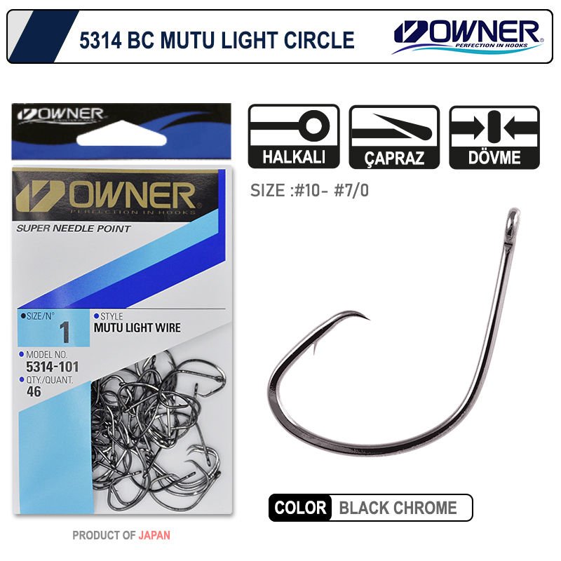 Owner 5314 Mutu Light Black Chrome İğne