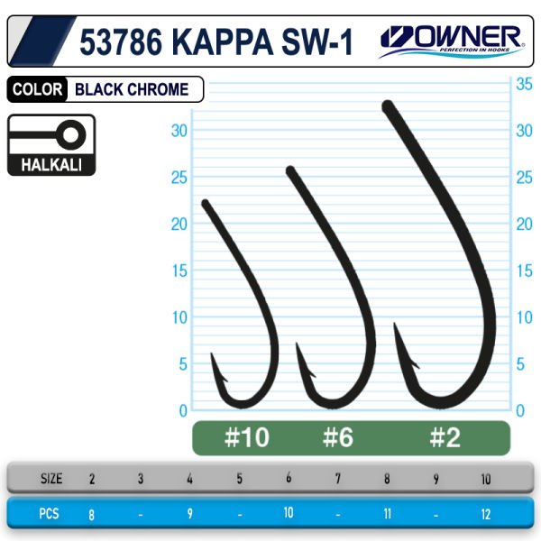 Owner 53786 Kappa Sw-1 Black Chrome İğne